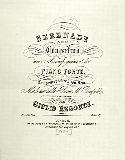 title page of regondi, serenade