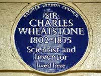 Charles Wheatstone blue plaque