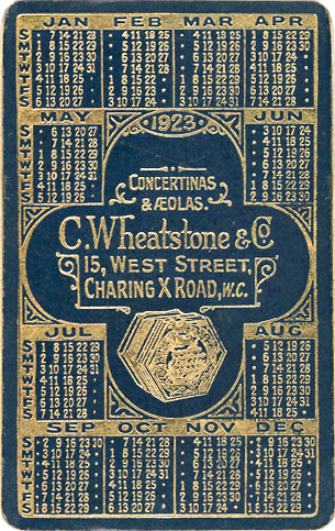 wheatstone promotional calendar 1923