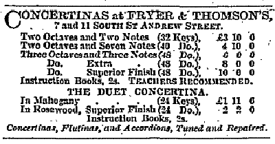 Daily News 13 Mar 1856 page 1 duett advert